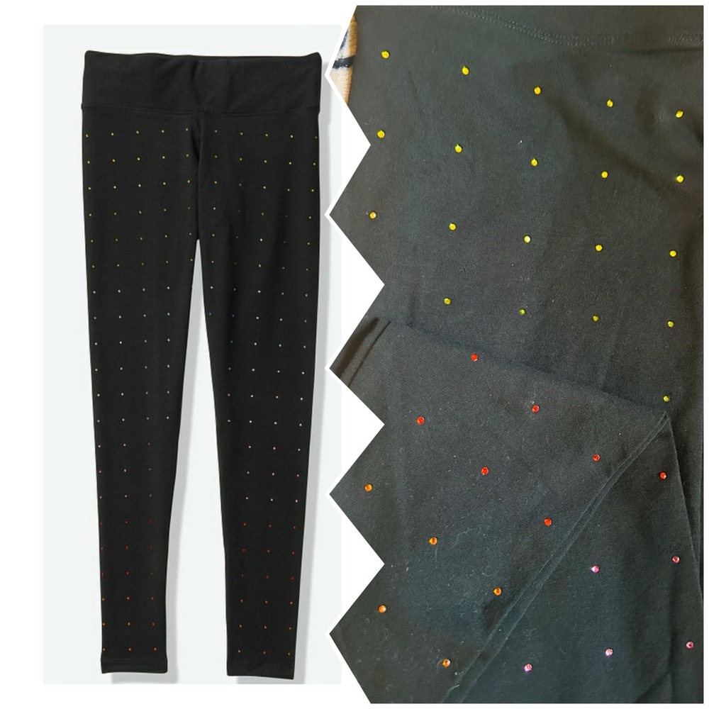 PINK Victoria's Secret Black Leggings with Colorful BLING NEW WITH TAGS
